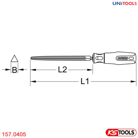 Dũa tam giác 200 mm KS Tools 157.0405-1
