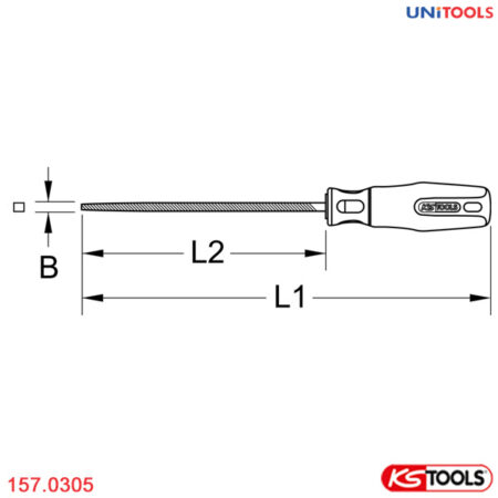 Dũa vuông dài 200 mm KS Tools 157.0305-1