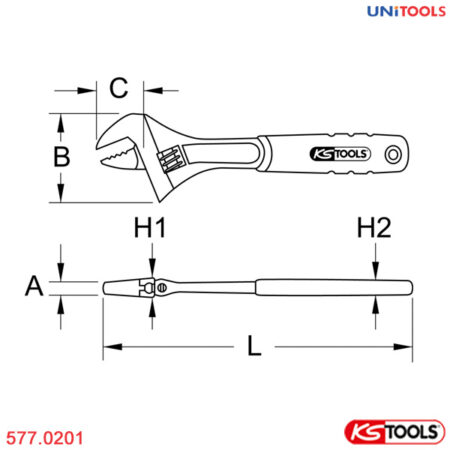 Mỏ lết 23 mm KS Tools - Germany 577.0201-1