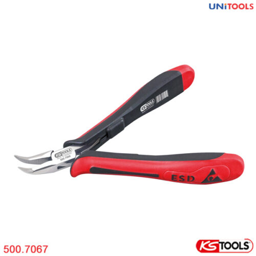 Kìm cắt mũi dài cong ESD 130 mm KS Tools 500.7067
