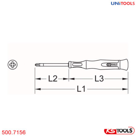 Tuốc nơ vít đầu PZ0 chống tĩnh điện KS Tools 500.7156-1
