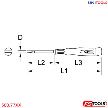 Tuốc nơ vít dẹt chống tĩnh điện KS Tools 500.77XX-1