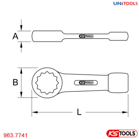 Cờ lê đóng bằng đồng 46 mm KS Tools 963.7741-1