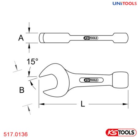 Cờ lê miệng đóng 36 mm KS Tools 517.0136-1