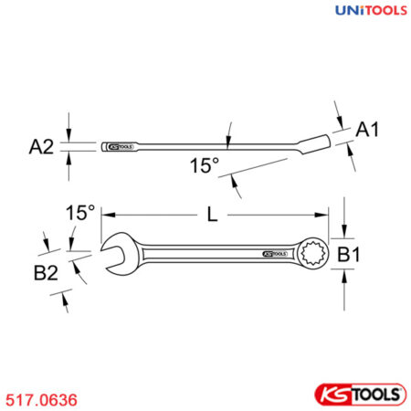 Cờ lê vòng miệng 36 mm KS Tools 517.0636-1