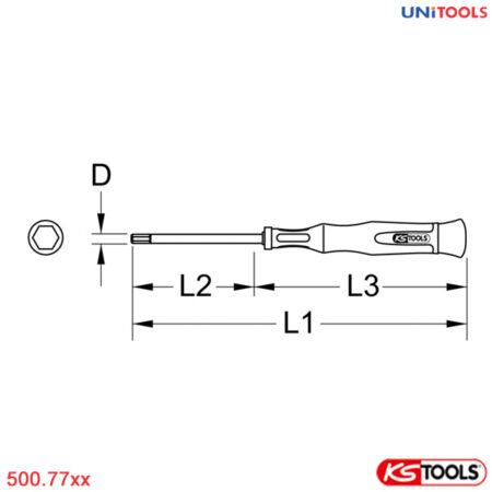 Tô vít đầu bi chống tĩnh điện KS Tools 500.77XX-1