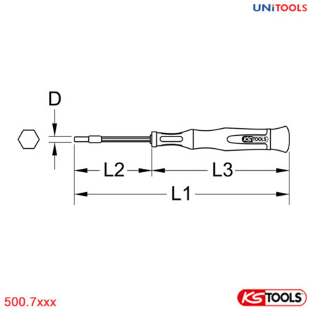 Tô vít lục giác đầu chuyển đổi ESD KS Tools 500.7XXX-1