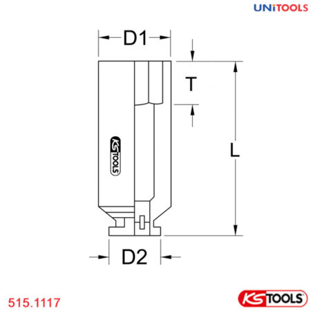 Đầu khẩu lục giác 1/2 inch 17 mm KS Tools 515.1117-1