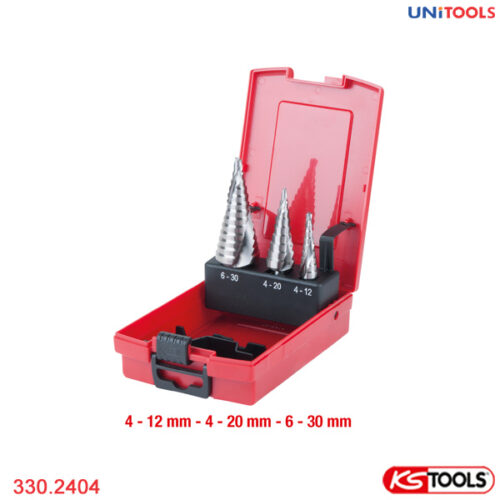 Bộ mũi khoan bậc 3 chi tiết KS Tools 330.2404