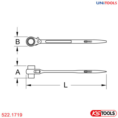 Cờ lê đuôi chuột 17x19 mm KS Tools 522.1719-1