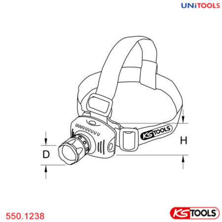 Đèn pin đội đầu 140 lumen KS Tools 550.1238-1