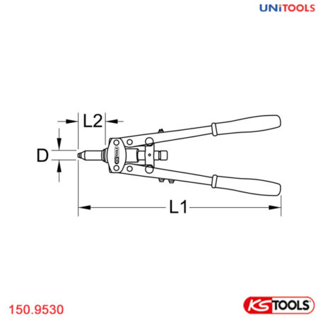 Kìm rút đinh tán dài 410 mm KS Tools 150.9530-1