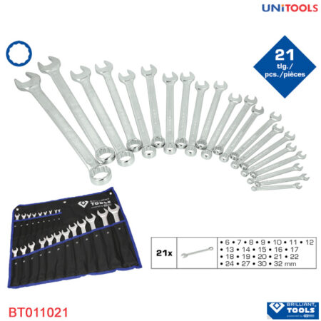 Bộ cờ lê vòng miệng Brilliant-Tools 21 pcs BT011021
