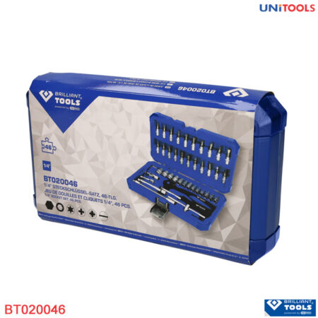 Bộ tay vặn khẩu Brilliant-Tools 1/4'', 46 pcs BT020046-2