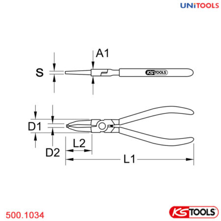 Kìm phe trong mũi thẳng KS Tools 500.1034-1