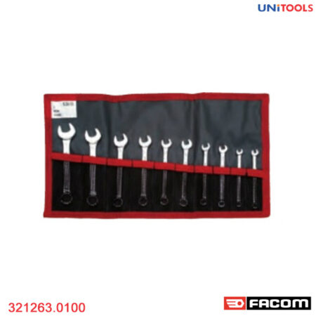 Bộ cờ lê vòng miệng 10 chiếc Facom 321263.0100
