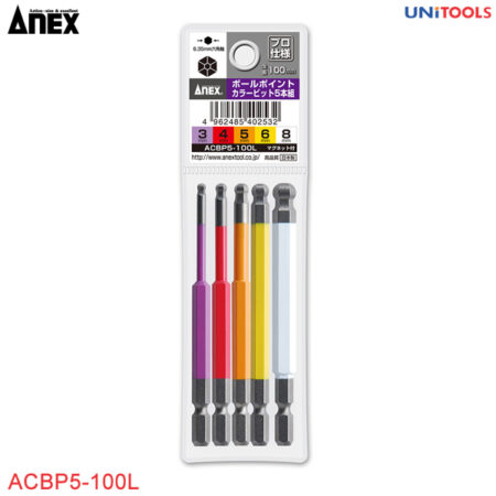 5 đầu vít lục giác bi acbp5-100l anextool