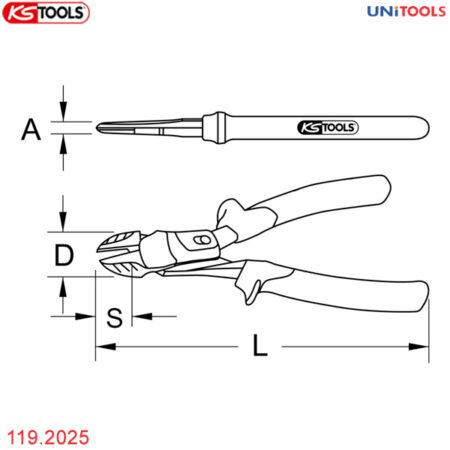 kìm cắt cạnh 210mm 119.2025 ks tools (2)