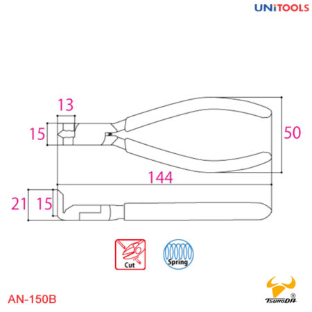 kìm cắt góc 90 độ cộng lực 150mm AN-150B (2)