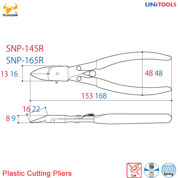 kìm cắt nhựa mỏng 145R, 165R Tsunoda (1)
