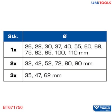 Bộ điều chỉnh vòng bi ổ trục ống lót xe ô tô 36 chi tiết brilliant tools BT671750 (3)