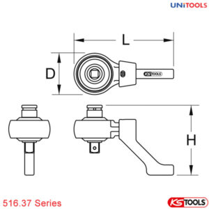 Cờ lê nhân lực cơ khí 1300-2700 Nm Ks Tools 516.37 Series