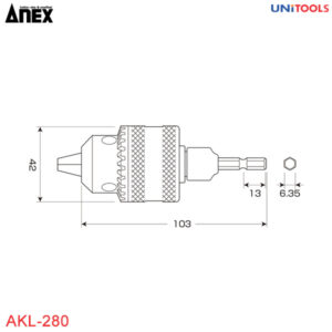 thông số đầu chuyển mũi khoan AKL-280 anextool
