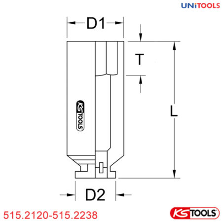 thông số Khẩu đen CrMo mở bulong KS Tools 1.1/2 inch 515.2 Series