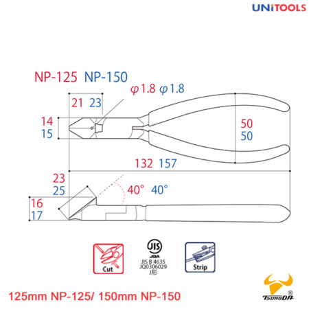 Kìm cắt chéo 125mm NP-125 / 150mm NP-150 (3)