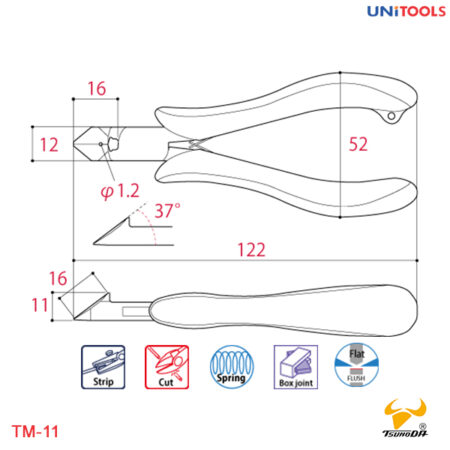 Kìm cắt chéo góc 37 độ TM-11 Tsunoda (2)