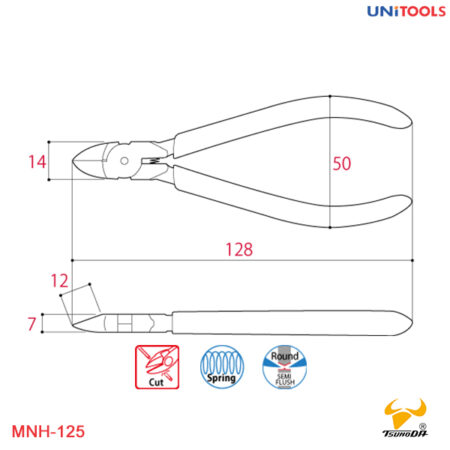 Kìm cắt điện tử loại cứng MNH-125 Tsunoda (3)