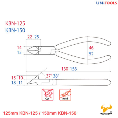 Kìm siết và cắt dây rút nhựa KBN-125/150 (3)