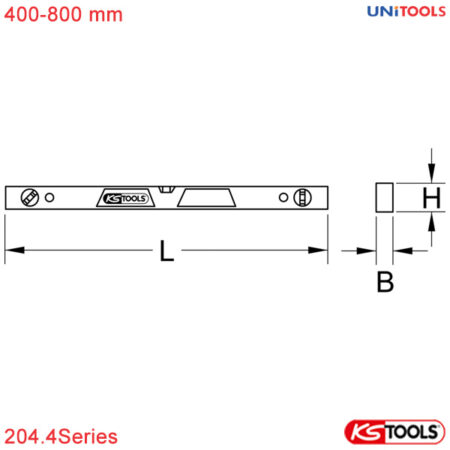 bản vẽ thước nivo 3 bọt thủy 204.4 series ks tools
