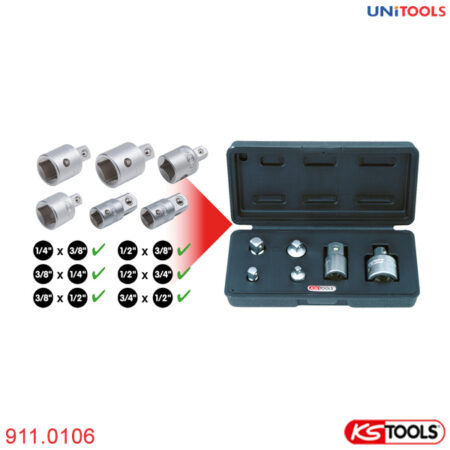 bộ adaptor chuyển đổi đầu vuông KS Tools 911.0106