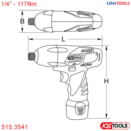bộ súng siết bulong ốc vít 1/4 inch ks tools 515.3541 thông số