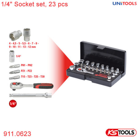 Bộ tuýp đa năng 1/4 inch 23 món 911.0623 KS Tools