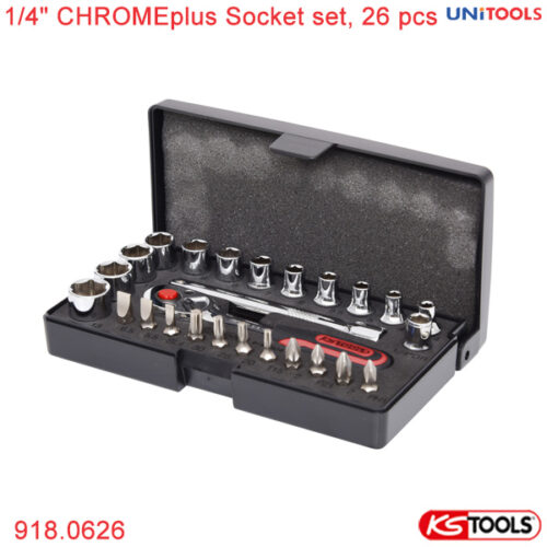 bộ socket 1/4" CHROMEplus 26 món KS Tools 917.0626