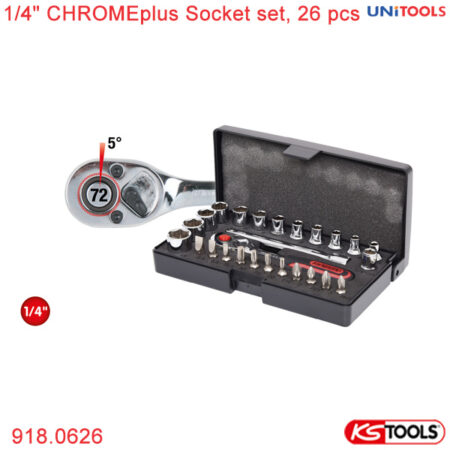 bộ socket 1/4" CHROMEplus 26 món KS Tools 917.0626 (1)