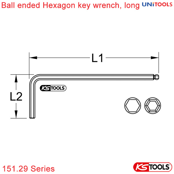 lục giác đầu bi loại dài KS Tools 151.29 Series thông số