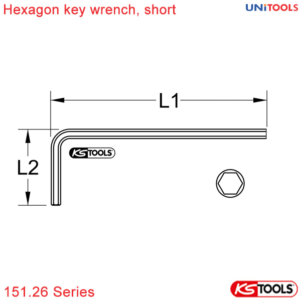 chìa vặn lục giác ngắn KS Tools 0.7-36 mm 151.26 series thông số