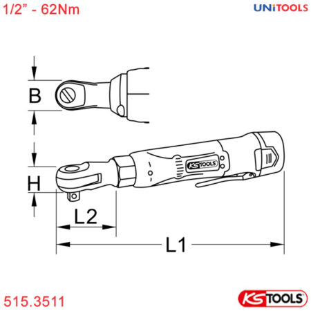 thông số súng vặn ốc tay ngang 1/2 inch kstools 515.3511 62 nm