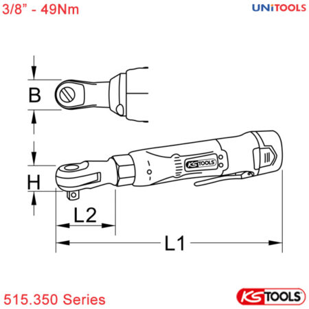 thông số súng vặn ốc tay ngang 3/8 inch kstools 515.350series