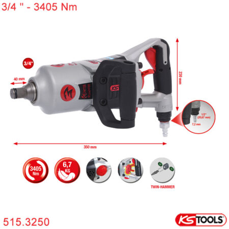 máy siết bulong khí nén 3/4 inch 515.3205 KS Tools