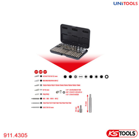 Bộ khẩu bit socket 57 chiếc KS Tools 911.4305