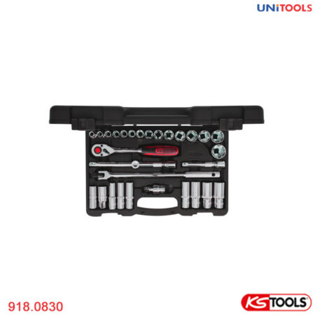 CHROMEplus Bộ khẩu tay vặn 30 pcs 1/2 inch KS Tools 918.0830-1