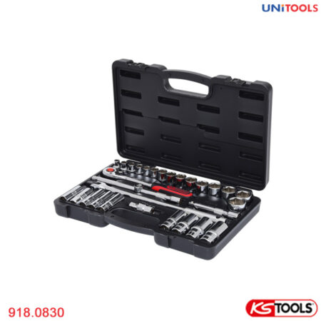CHROMEplus Bộ khẩu tay vặn 30 pcs 1/2 inch KS Tools 918.0830