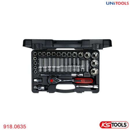 CHROMEplus Bộ khẩu tay vặn 35 pcs 1/2 inch KS Tools 918.0635-1
