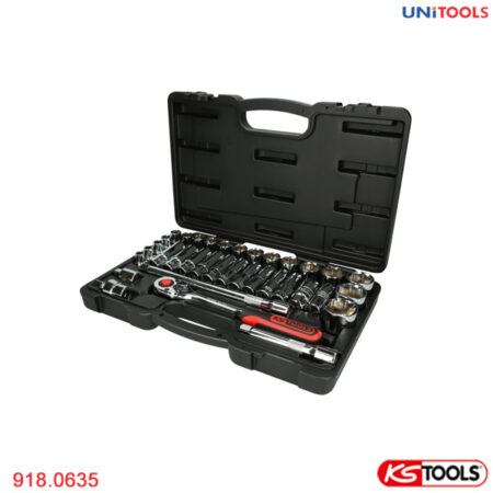 CHROMEplus Bộ khẩu tay vặn 35 pcs 1/2 inch KS Tools 918.0635