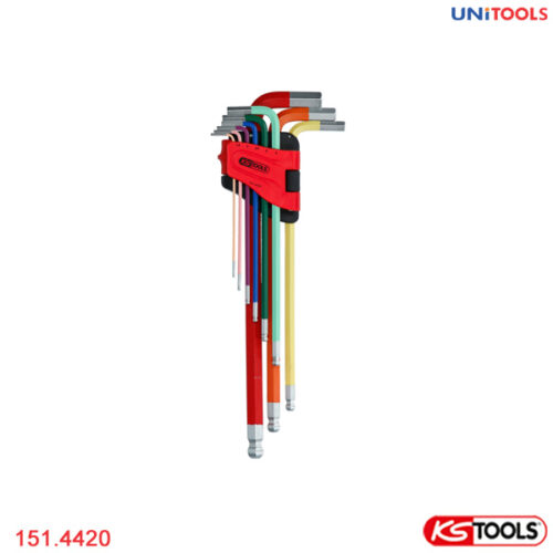 Bộ lục giác đầu bi 10 cây nhiều màu KS Tools 151.4420