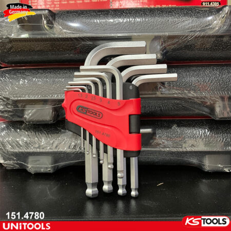 Bộ lục giác đầu bi 10 cây ngắn KS Tools 151.4780-2